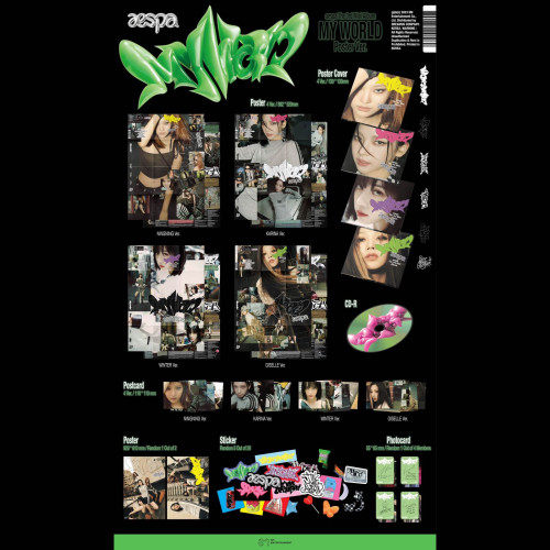 AESPA - MY WORLD (Poster Ver.) 3rd Mini Album AESPA - MY WORLD (Poster Ver.) 3rd Mini Album